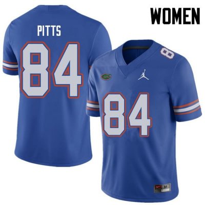 Women's Florida Gators #84 Kyle Pitts NCAA Jordan Brand Royal Authentic Stitched College Football Jersey DLZ5762MX